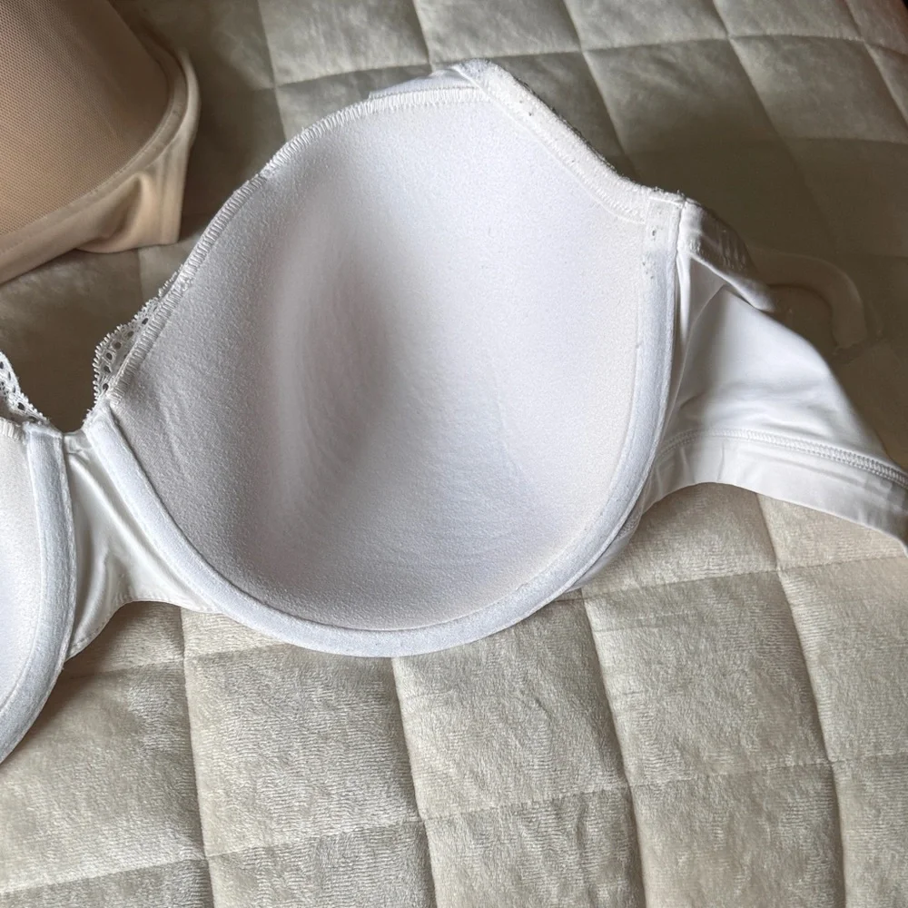 Warner's White Floral Lace Underwire Bra 36DD (E)